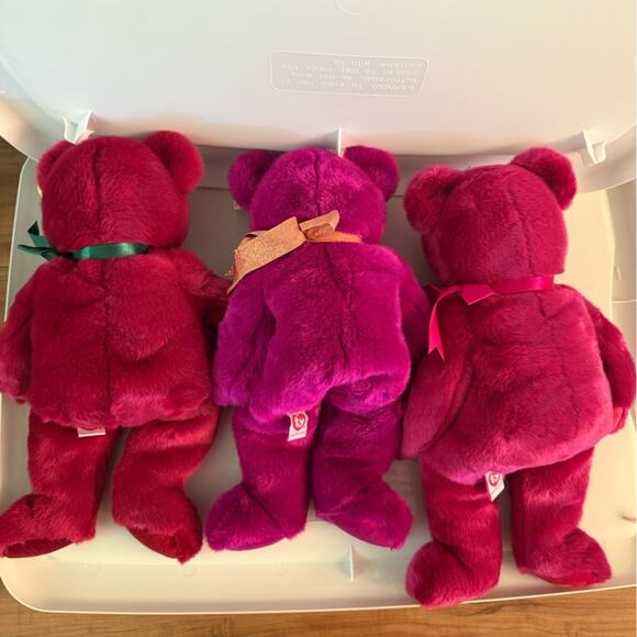 NWT Ty Beanie Babies Bundle of (3) Pink Red Purple Beanie Buddies Large Plush - Picture 9 of 9